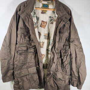 Native Habitat Planet Earth Vintage Men's Mid Length Jacket Size Large SN 91131